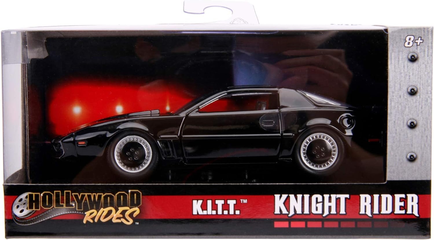 Jada Toys 253252000 Knight Rider K.I.T.T. - 1982 Pontiac Trans AM Modellauto, 1:32, Detail-Innenraum, Türen zum Öffnen, schwarz 9