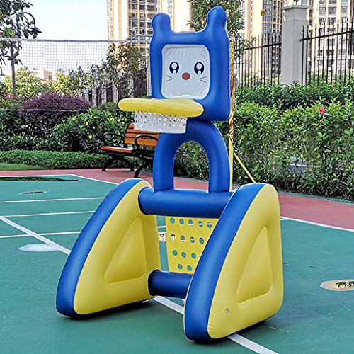 Bokeley Smart Shots Sports Center, 2-in-1 Children's Inflatable Basketball Football Rack Foldable Indoor Outdoor Toddler Toys Rack Kids' Entertainment (Multicolour)