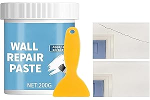 Wall Repair Paste – Fiber Reinforced Crack Resistant Filler, Moisture Proof Compound | White 200g Tube with Scraper, Wall Cra