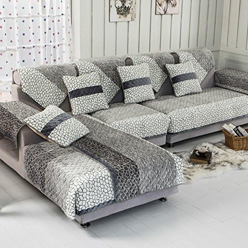 SSDLRSF Fleeced Fabric Sofa Cover Soft Slip Resistant Sofa Slipcover Seat Couch Cover for living Room Home Decor,Color 1,70x70cm
