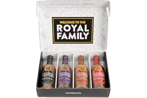 TABANERO Hot Sauce Gift Sets by Tabañero, Original, Extra Hot, Spicy Agave, Curry Habanero, All Natural, Gluten Free, Kosher, Made in the USA, 4 Pack of 8 Oz. Hot Sauce Bottles