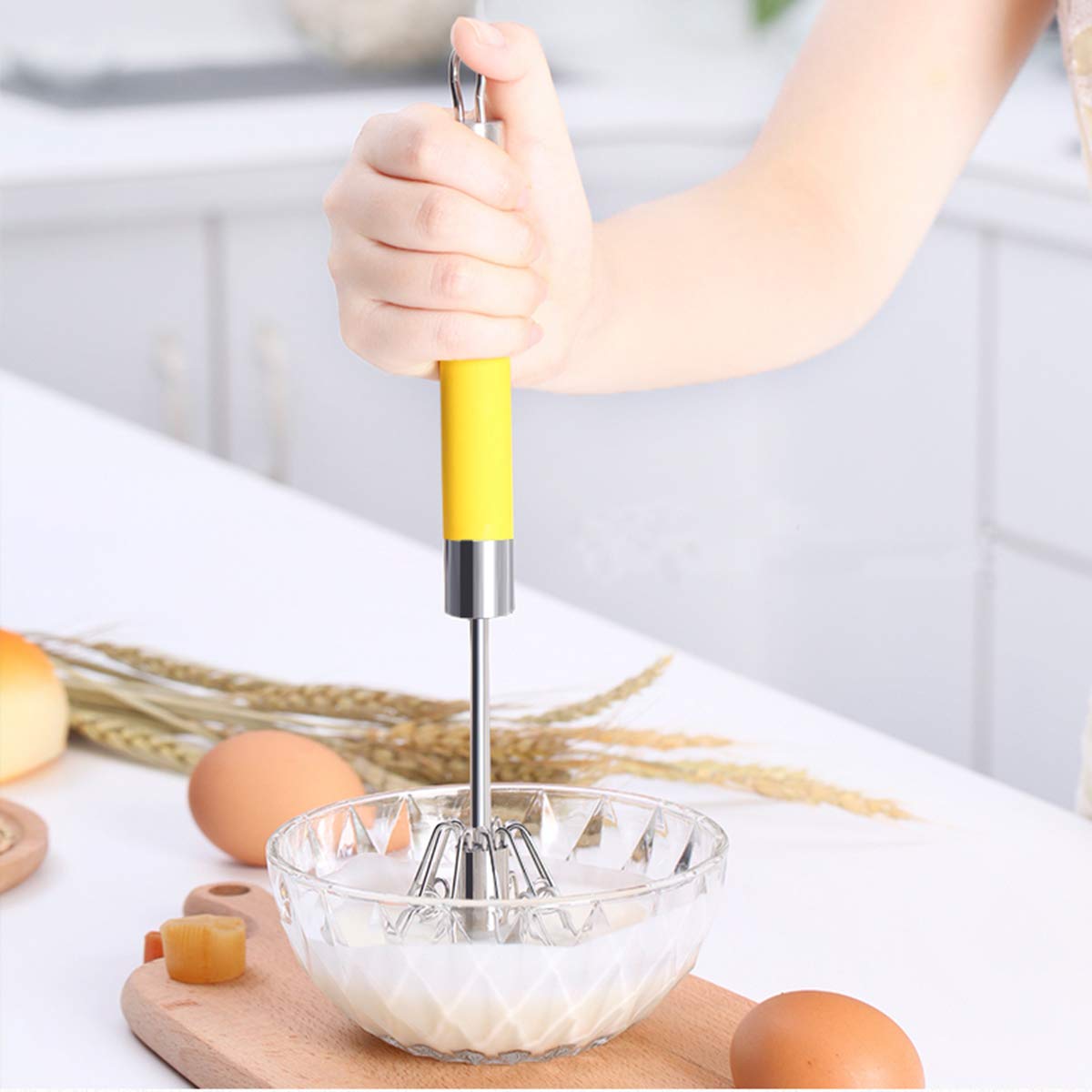 Choppan Egg Whisk Milk Frother Cake Mixer Hand Blender Push Stainless