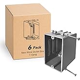 CycevSun Single Gang Electrical Box New Work, 22 Cu.in, UL Listed, 6 Pack