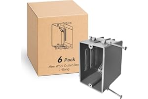 CycevSun Single Gang Electrical Box New Work, 22 Cu.in, UL Listed, 6 Pack