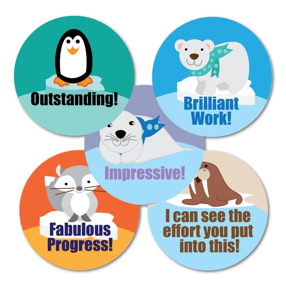 SuperStickers Arctic Animals Variety Sticker (Pack of 125 x 28mm Stickers) DMS13615