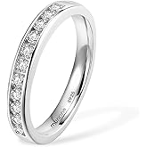 munone Moissanite Half Eternity Wedding Bands for Women Men|18k White Gold Vermeil Sterling Silver|Lab Created Diamond Band Ring|Scratch Resistant & Hypoallergenic|Non Tarnish Comfort Fit