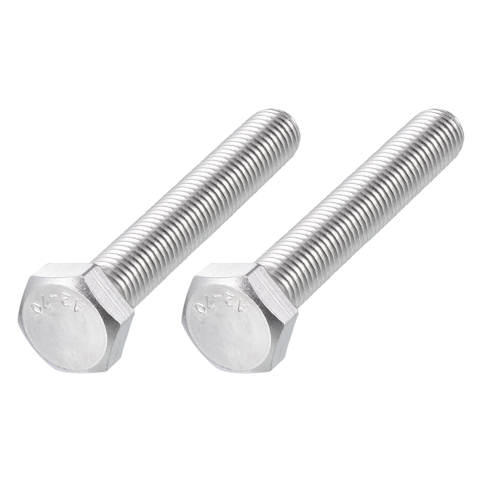 METALLIXITY Hex Bolts (M14-2x90mm) 2Pcs, 304 Stainless Steel Coarse Fully Threaded Hex Head Screw Bolt Machine Screws - for Furniture Repair, Silver