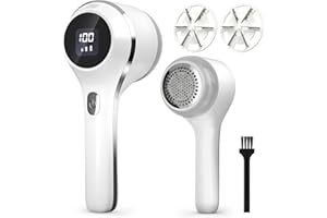 BKAYP Fabric Shaver, Rechargeable Lint Remover with 3-Speeds and Digital Display Sweater Shavers to Remove Pilling for Clothes, Blanket, Furniture, Fuzz, Furniture, Couch