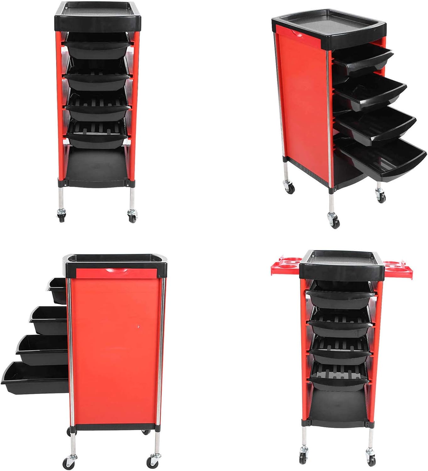Multifunctional Salon Tray Cart 6 Layers Rolling Storage Racks for Salon SPA Beauty Hairdressing Hair Styling Tool Trolley: Home & Kitchen