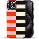 DAIZAG Compatible with iPhone 16 Pro Max Case,Red Black Stripe Pattern 2 in 1 Heavy Duty Shockproof Rugged Hard PC+Soft Silicone Protective Cover