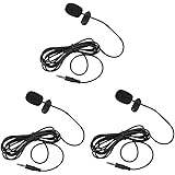 HUACAM YYPJ-01-1 3.5mm Hands Free Computer Clip on Mini Lapel Microphone (3 X Lapel Microphone)
