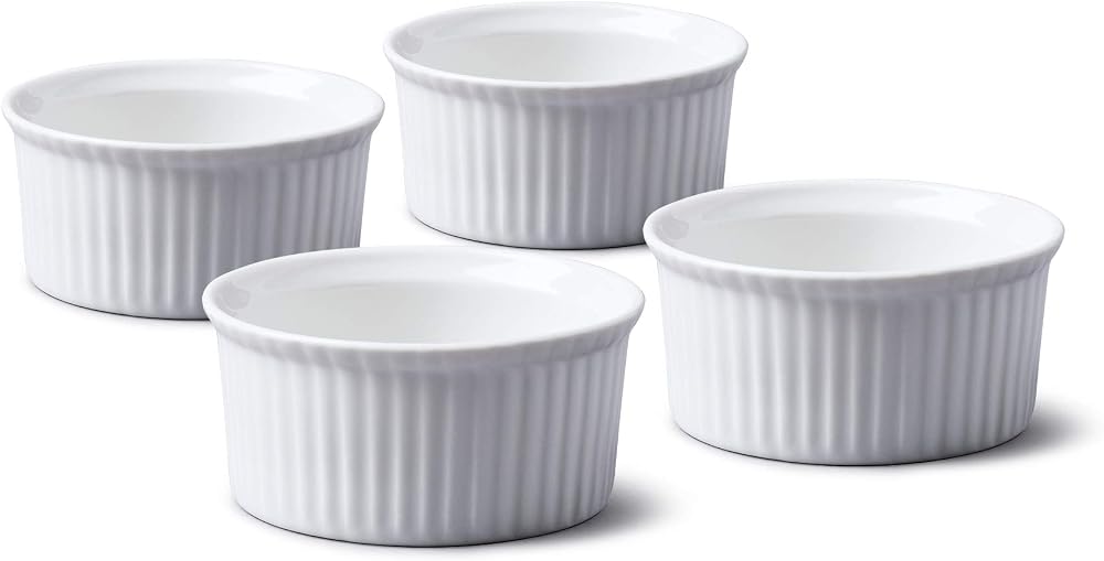 WM Bartleet & Sons 1750 4 x Porcelain Ramekins 7.5cm White