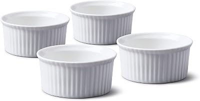 WM Bartleet & Sons 1750 4 x Porcelain Ramekins 7.5cm White