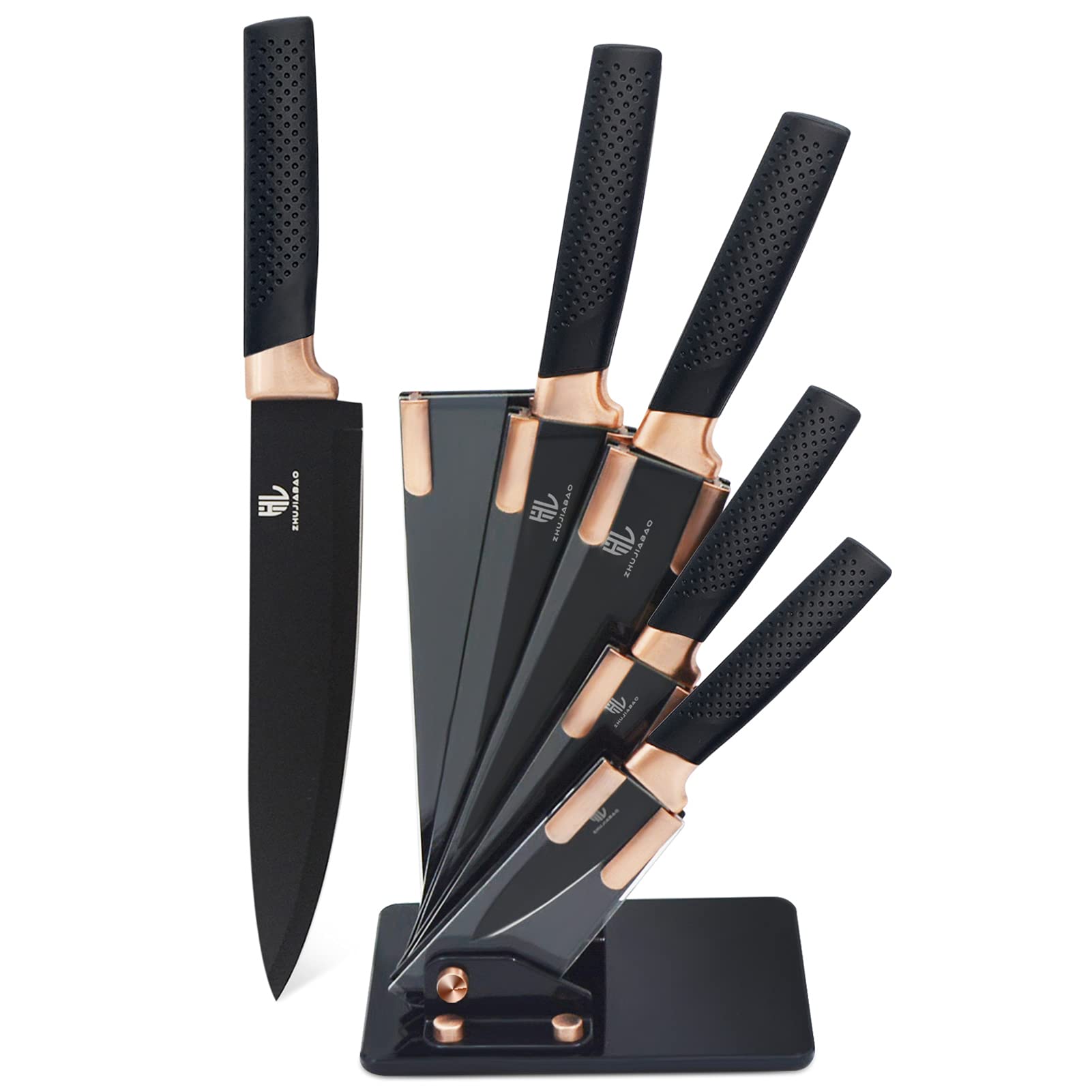 HL-zhujiabo-Juego-de-cuchillos-de-cocina-negros-con-bloque-y-mango-de-oro-rosa-6PCS-Juego-de-cuchillos-de-chef