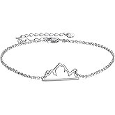 YFN Mountain Bracelet Sterling Silver Mountain Range Bracelet Nature Jewelry Gift for Skiers, Hikers, Campers, Climbers,Nature Lovers and Ocean Lovers
