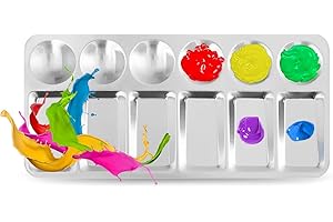 QIANSHAN 12 Well Paint Tray Palette,Aluminum Paint Pallet,Washable Watercolor Painting Mixing Tray for Painting Party, DIY Craft and Art Painting