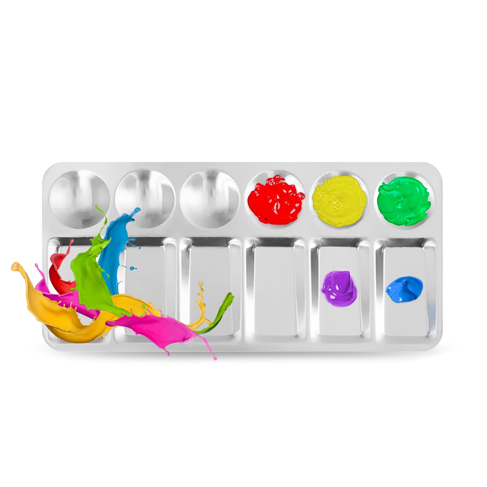 Photo 1 of 12 Well Paint Tray Palette,Aluminum Paint Pallet,Washable Watercolor Painting Mixing Tray for Painting Party, DIY Craft and Art Painting