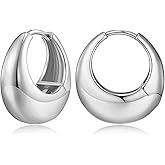 Chunky Hoop Earrings for Women 14K Gold Plated Small Huggie Hoops Lightweight Hypoallergenic Jewelry Gift