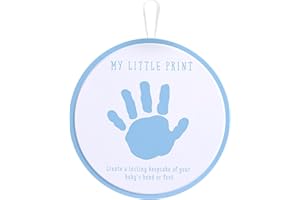 Reece Studio Baby Everyday Blue Clay Tin Kit, Newborn Handprint Or Footprint Makers, Baby Boy Handprint Impression Keepsake, Blue Clay