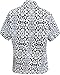 LA LEELA Hand Batik Hawaiian Shirt Blouses Button Down Relaxed Fit Women Short Sleeves Camp Blue
