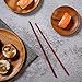 Wooden Chopsticks, Donxote 9.84 Inch Reusable Natural Healthy Chopsticks, Asian Classic Style for Dining Room, Kitchen, Japanese Noodles, Korea Gourmet, Set of 10 Pairs
