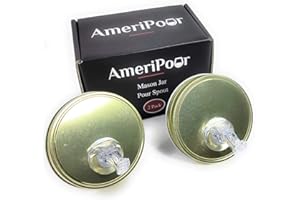 AmeriPour - Wide Mouth Mason Jar Pour Spouts For Moonshine And Whiskey - Made 100% In The USA. Free Flow Mason Jar Spouts That Don't Leak. No Cracks, Just A Perfect Pour Everytime. 2 Pack