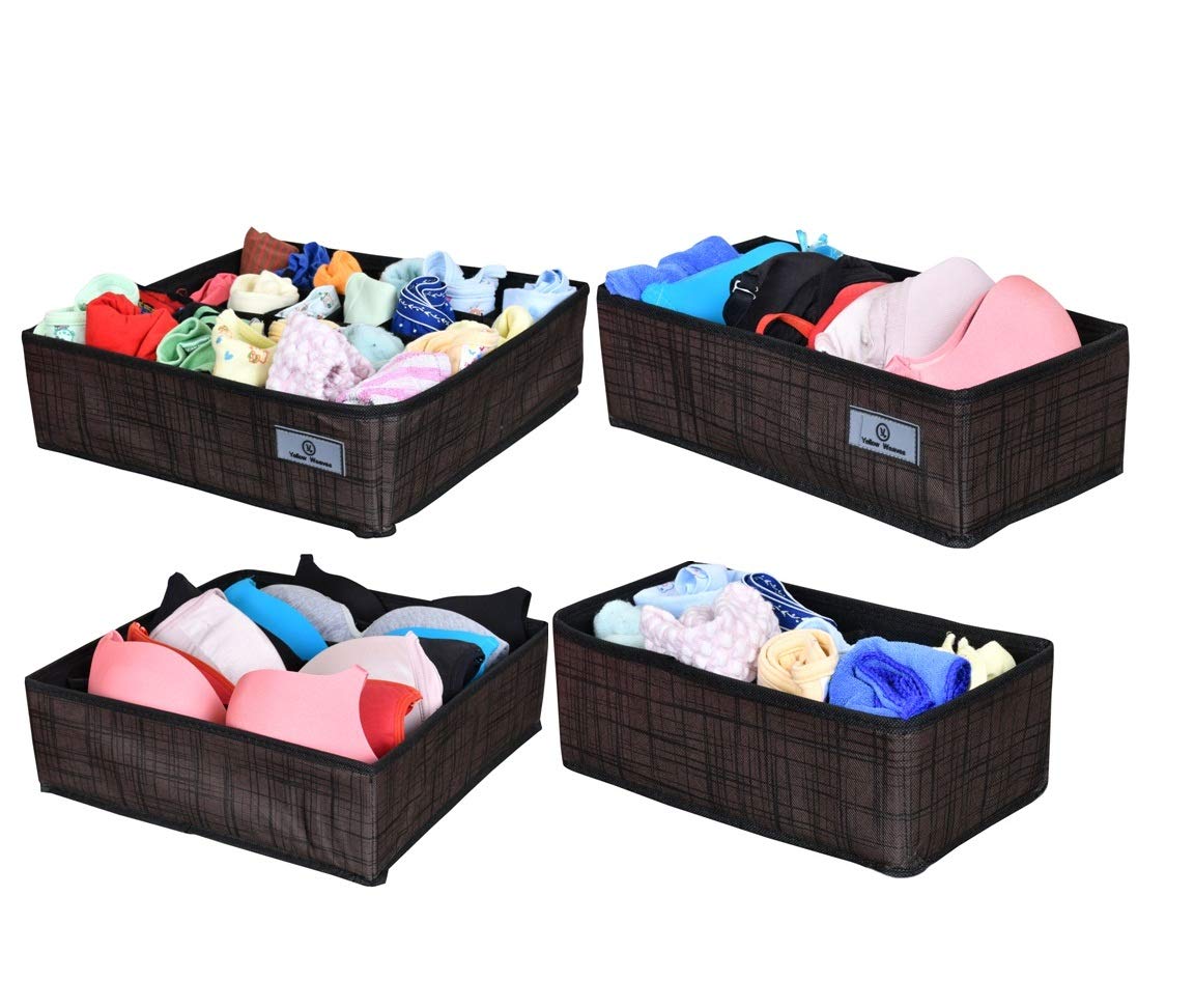 Yellow Weaves Undergarments Organizer/Foldable Storage Box for Drawers