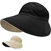 Sun Hats for Womens Wide Brim UV Protection Fishing Hats Packable Reversible Hollow Top Hat with Ponytail Beach Travel Hats