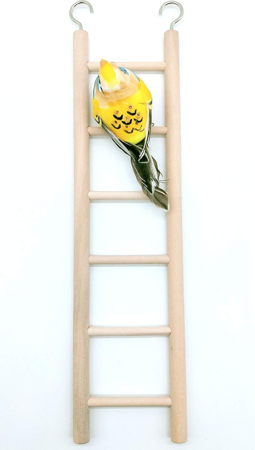 lwingflyer 2pcs Wooden Ladder for Bird Parrot Ladder Climbing Toy Birdie Basics (6 Step & 8 Step) : Pet Supplies