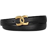 LFHC Women's Leather Belts for Jeans - Fashion Waist Belt with Classic Gold Buckle, Adjustable for Dresses, Pants, Coats