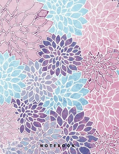 Notebook: Large Composition Notebook; 8.5x11 Large Notebook, Journal, Diary; Cute Floral Notebook Gift for Women, Girls, Teachers; Trendy Pink Purple Notebook