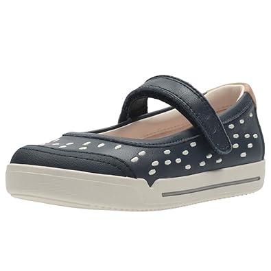 clarks navy girls shoes
