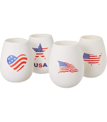Amazon.com | Patriotic Red White and Blue Confetti Plastic Tumbler (set of  6): Wine Glasses