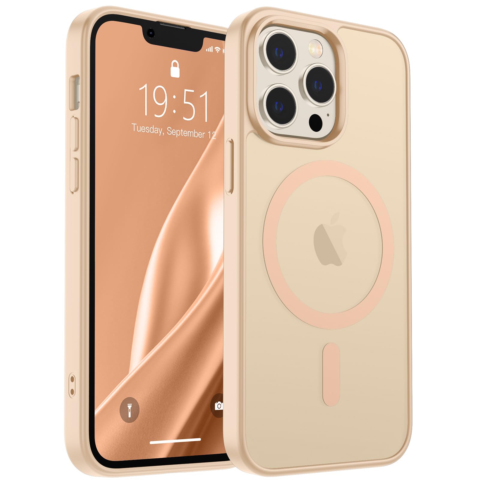 Photo 1 of SUPFINE Magnetic for iPhone 13 Pro Case (Compatible with MagSafe) (Military Grade Drop Protection) Slim Translucent Matte Shockproof with Anti-Fingerprint Phone Case,Sand Pink