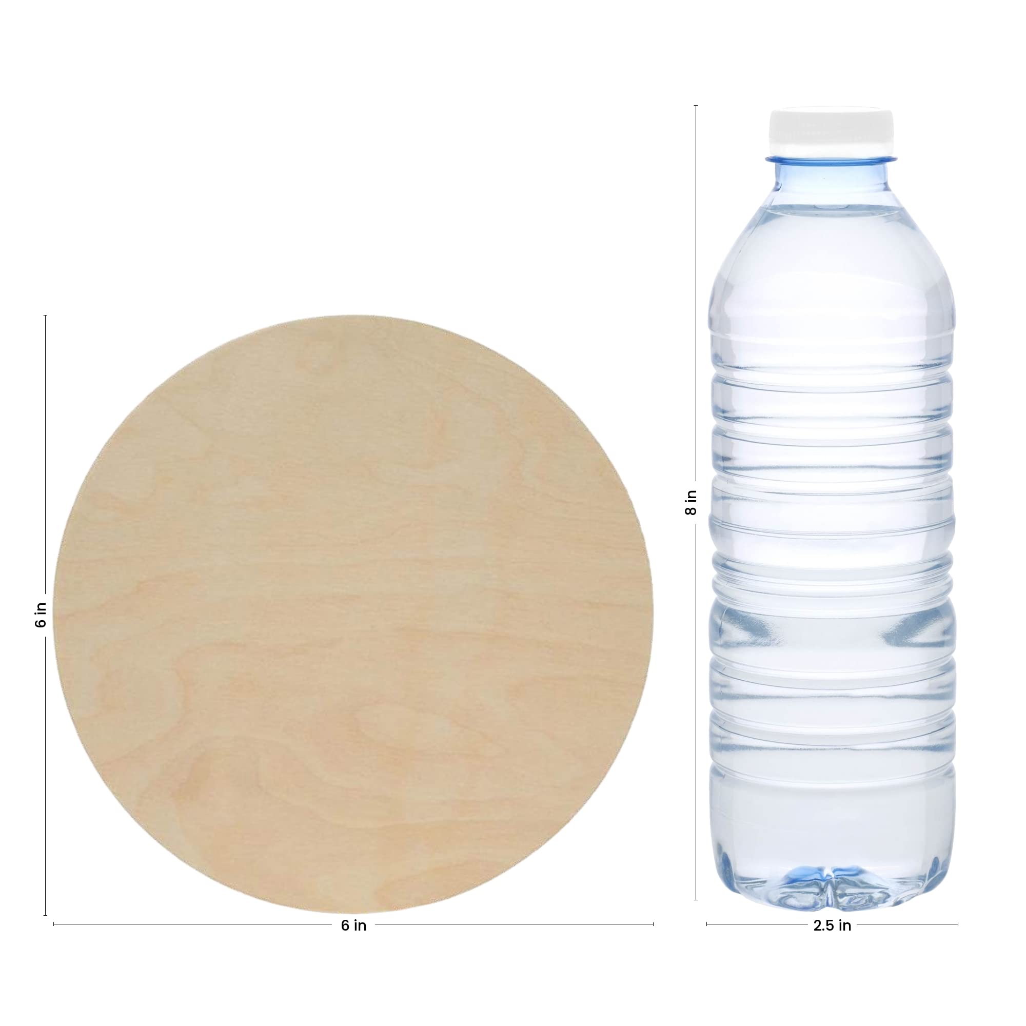 Wood Circle Disc 6 inch Diameter, 1/2 inch Thick, Birch Plywood, Pack of 1 Unfinished Round Wooden Circles for Crafts by Woodpeckers