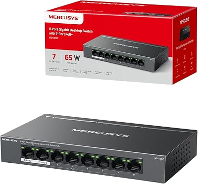 MERCUSYS MS108GP 8-Port Gigabit PoE Switch 7-Port PoE+ 250m Extender 65W Metal