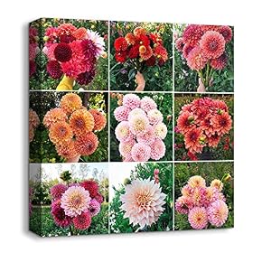 Beautiful Wild Flowers Collage Painting Artwork for Home Framed