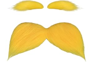 HONCLOUD DIY Self Adhesive Fake Mustache Set Fake Beard Material Novelty Mustaches for Costume and Halloween Festival Party