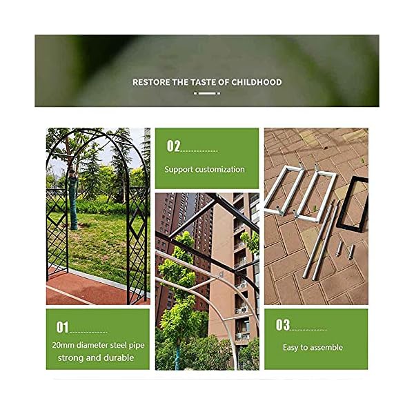 LYBC Rosenbogen Metall Pergola Rankhilfe Rankgitter Torbogen Gartenbogen Für Kletterpflanzen Wetterfest Und Freistehend… – Bild 5