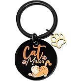 Orange Cat Keychain Gifts Best Cat Mom Gifts For Women Funny Cats Gift For Mothers Day Birthday Unique Cats Lovers Gifts For Cat Mom Owner Mama Cute Birthday Christmas Mother’s Day Gift For Cat Lovers