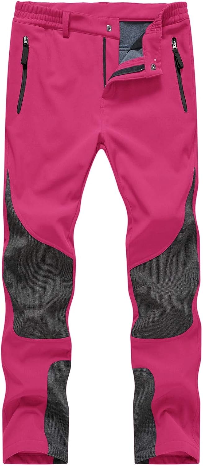 Rdruko Women's Waterproof Snow Pants Ski Snowboard Hiking Softshell Fleece Insulated Winter Pants: Clothing