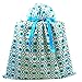 VZWraps Elephants Reusable Fabric Gift Bag for Baby Shower, Child’s Birthday, or Any Occasion (Jumbo 27 Inches Wide by 33 Inches High, Turquoise Blue)