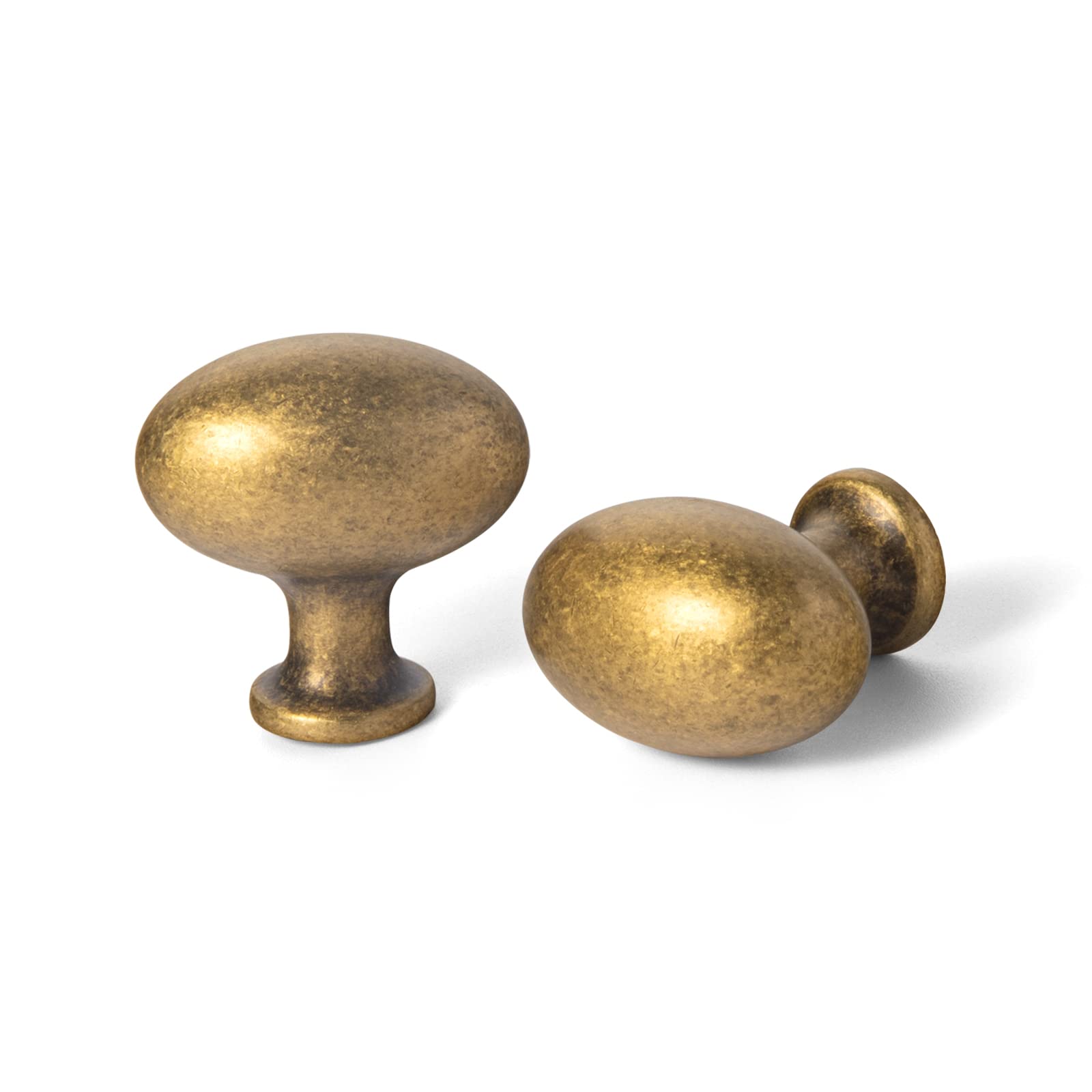 Photo 1 of Goo-Ki 1.2Inch(36MM) Oval Antique Brass Cabinet Knobs, Zinc Alloy for Drawer Knobs for Dresser Cupboard Wardrobe,6 Packed