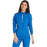 Cherokee Womens Zip Front Scrub Jacket, 2 Pockets, Princess Seams, Moisture Wicking, 360 Stretch Fabric - CK303