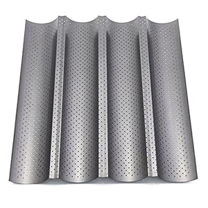 Stokbrood Bakplaat, Niet-Klevende Geperforeerde Franse Stokbrood Bakvormen Pan, Wave Loaf Bakvorm, Grijs