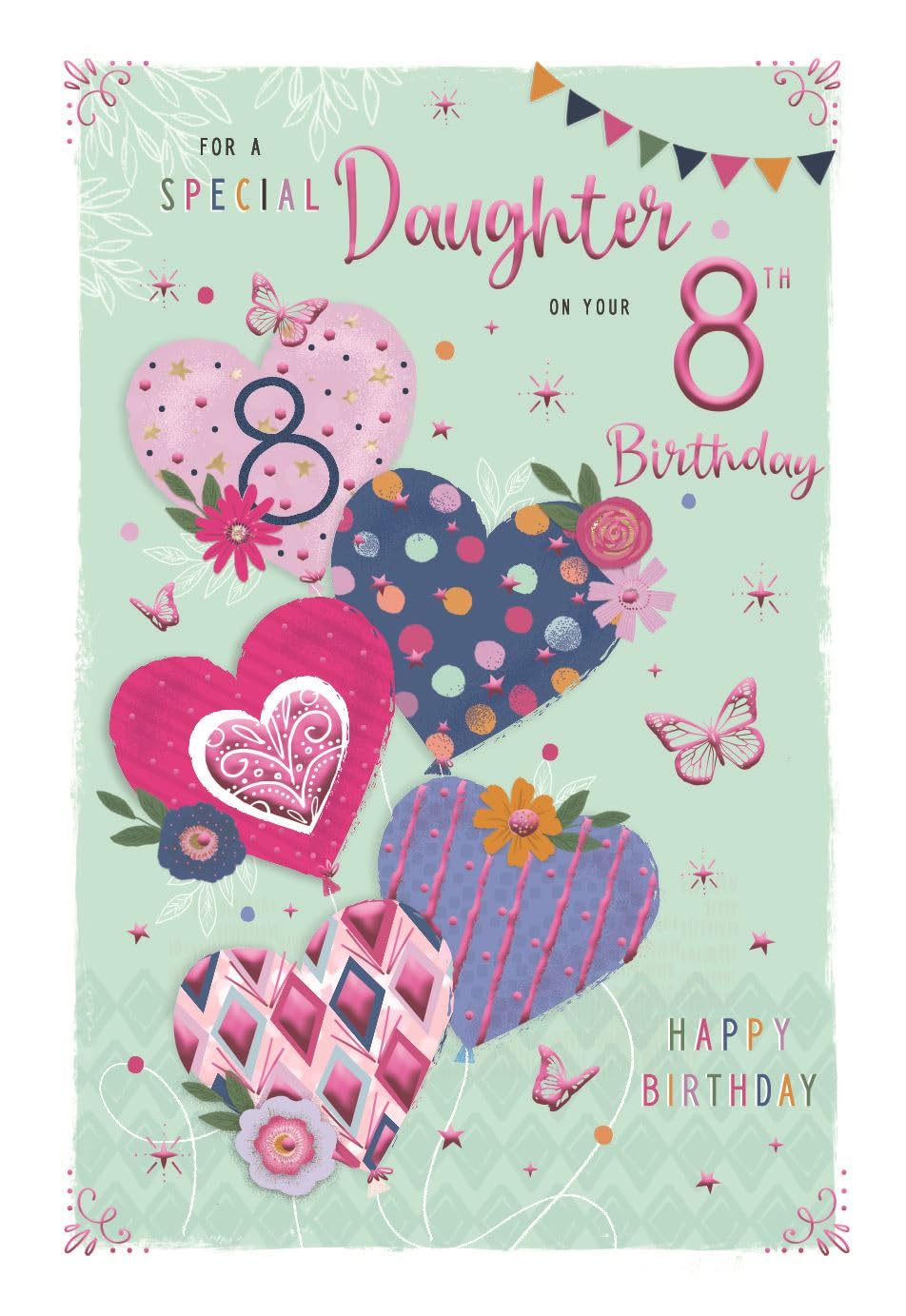 For A Special Daughter on Your 8th birthday card - 7803 CG