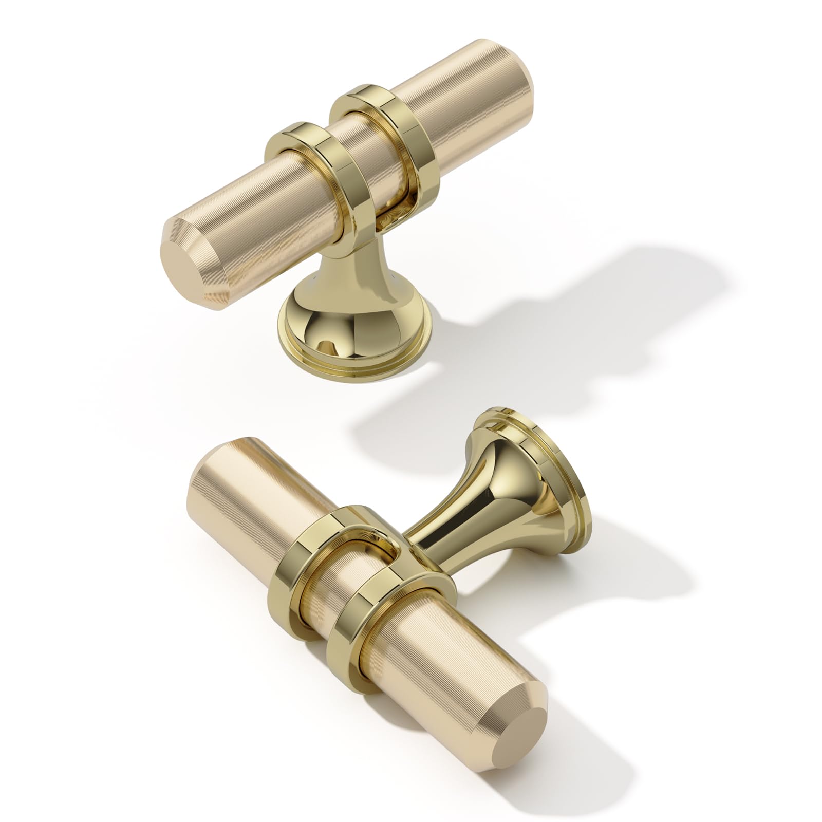 FURNIWARE Pack of 10 Cabinet Knobs Pulls Handles, Drawer Pulls Door Handles, Furniture Cupboard Drawer Cupboard Dresser Knobs for Kitchen Dresser Drawer Bathroom,Gold + Oxidized Bright Gold — image 1