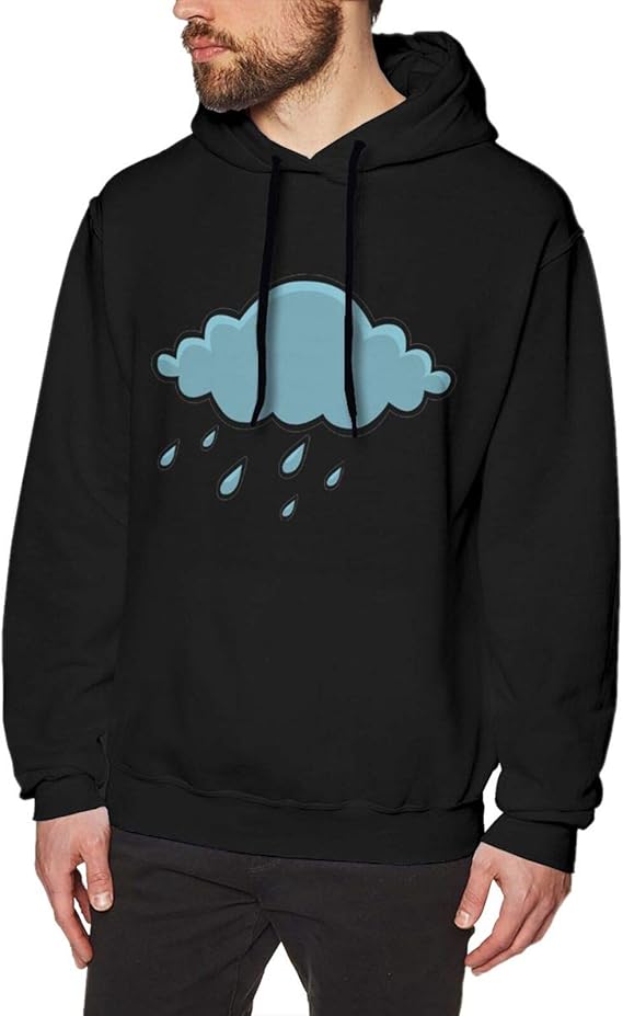 Men's Raindrop Cloud Hoodie Pullover Soft Hooded Sweatshirt