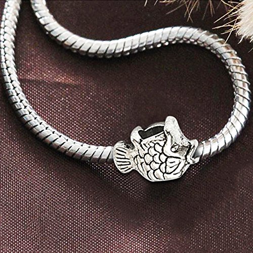 image for BigOtters 80 Pcs Big Hole Beads, Antique Metal Beads Charm Pendant for