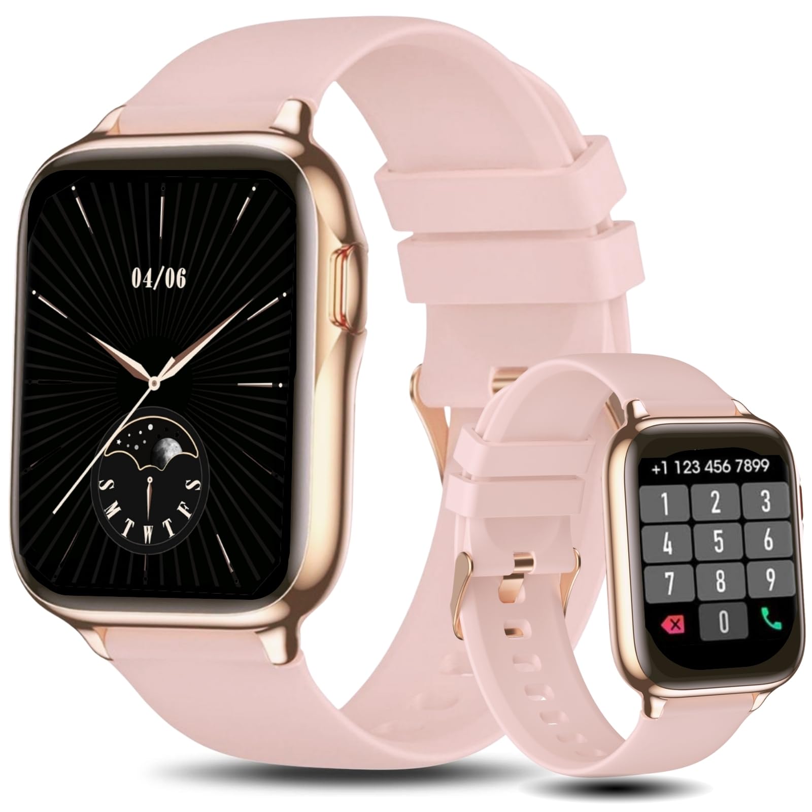 HOAIYO Smart Watches for Women (Call Receive/Dial), Smartwatch with Heart Rate SpO2 Sleep, IP68 Waterproof Fitness Watch for Android iOS Phones